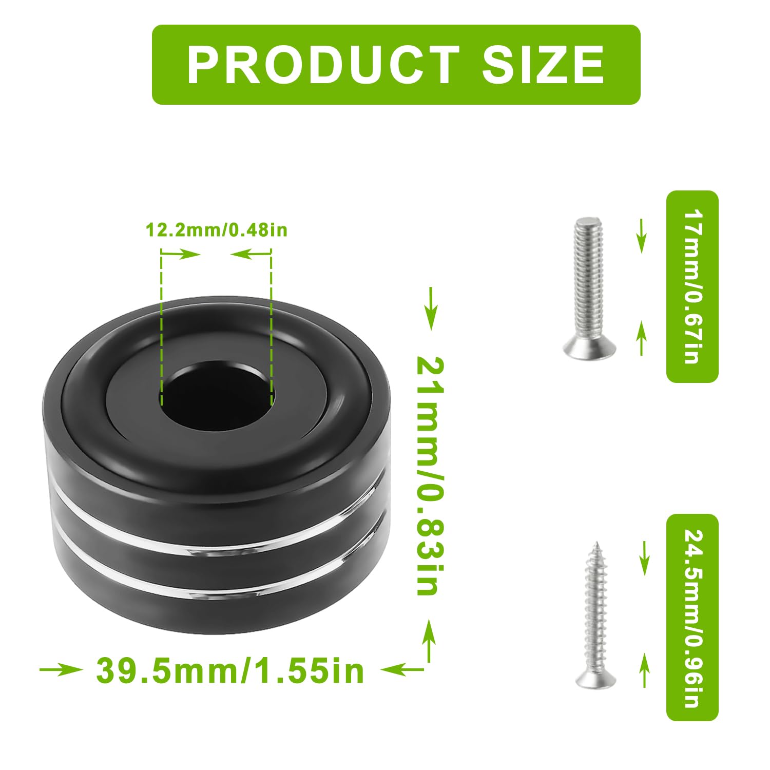 4 Morceaux Haute Fidélité Amortisseurs Supports antidérapants Amortisseurs Base, pour appareils Parleur Caisson de Basses et à Domicile cinéma (40×20mm, Noir)