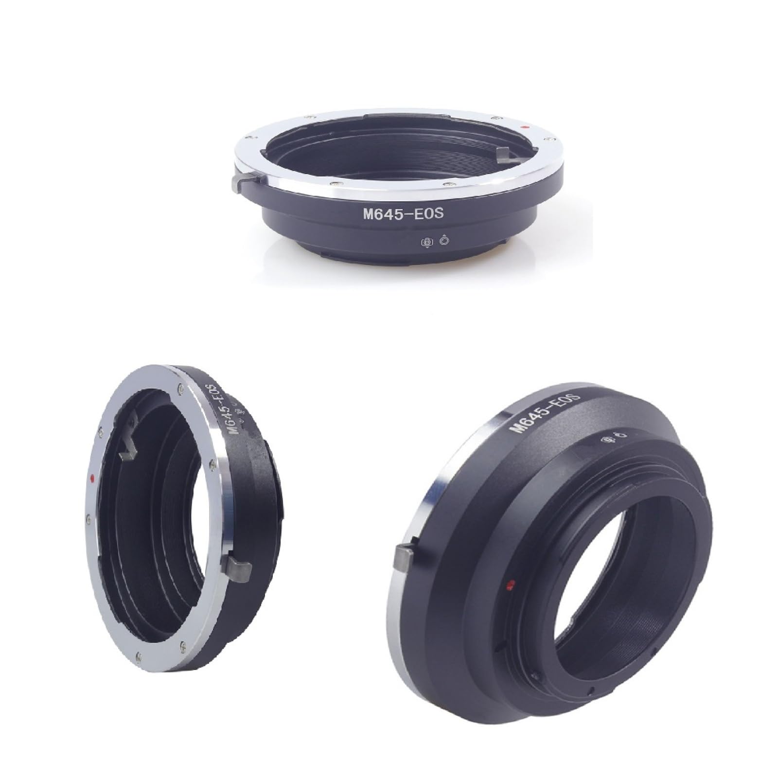 CHICHIYANG Adaptateur d'objectif en aluminium et laiton pour objectif Mamiya 645 M645 à monture EOS EF EF-S pour appareil photo Canon