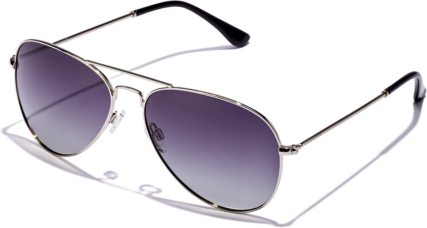 HawkersMen's - Women's Silver Aviator Polarized | 100% UV Protection (UV 400) Grey Gradient Faded Lens Large Sunglass - HHAW22SGMP