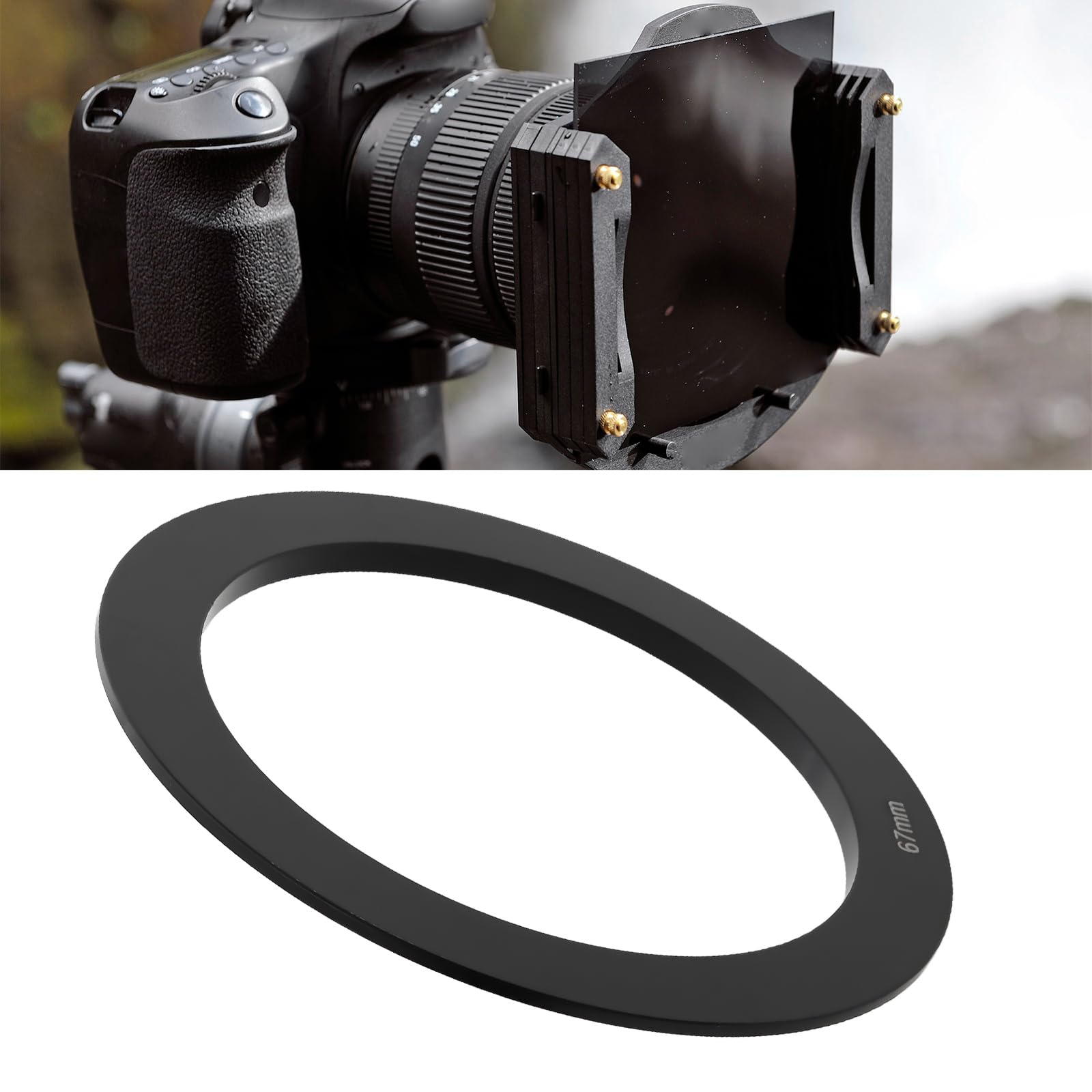 Pierścień adaptera uchwytu filtra, 67 mm, kompatybilny z serią Cokin P, czarny