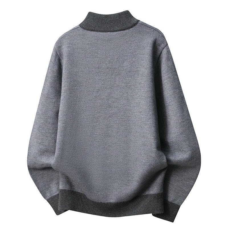 Pull en tricot décontracté homme avec col v zippé mode automne