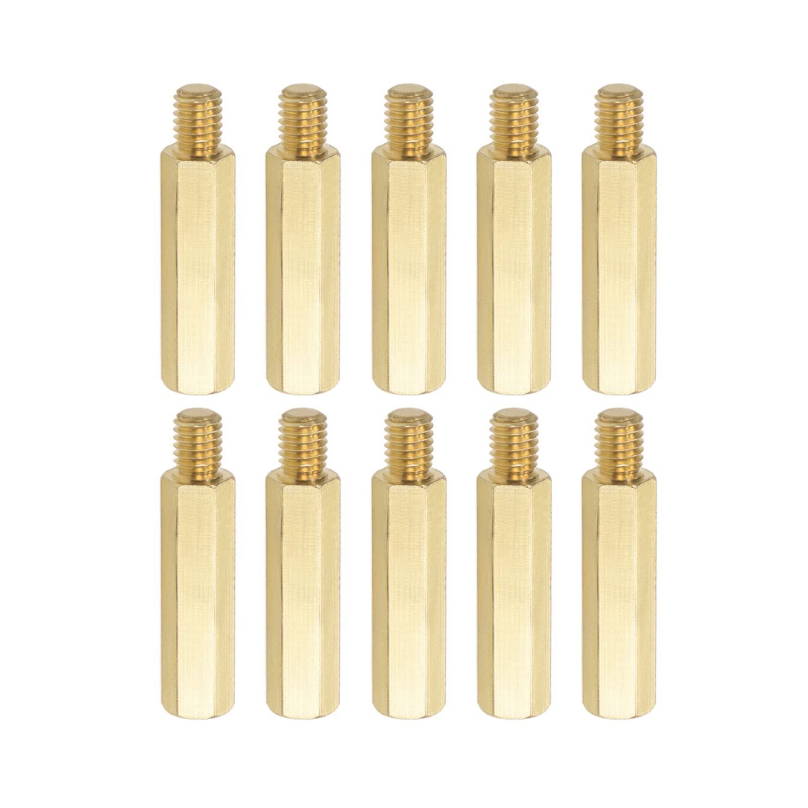 YOKIVE 10 Pcs M6 Standoff Screws, Brass Hex PCB Standoffs, Keep Height Consistent, Great for Motherboard (Gold Tone, 30mm+8mm)-image-10