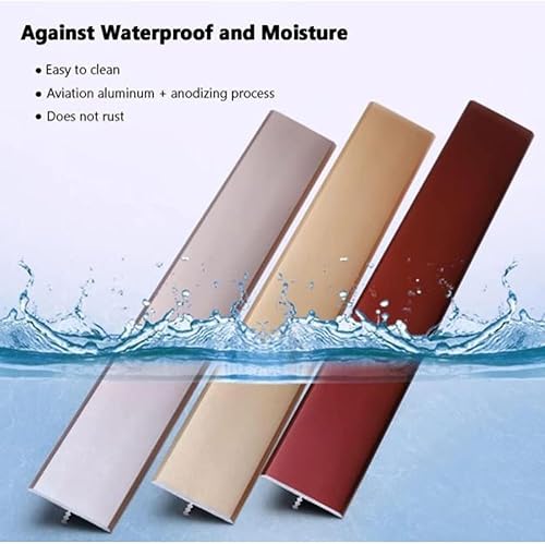 Miniatura 3 de Tira de transición de aluminio para moldura en T para puertas, tira de borde de puerta, tira de umbral de 1.299 in de ancho, tiras de cubierta de