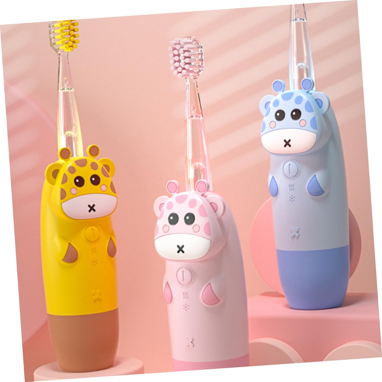 PLAFOPE Cepillo de Dientes Sónico Eléctrico Infantil para Niños, Silicona, Set 1 Juego de 4 Piezas