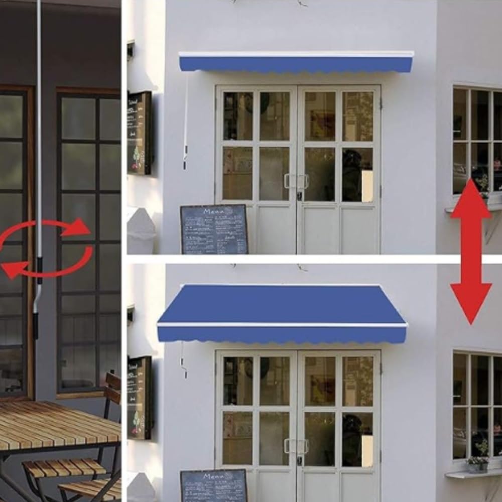 Tkanina zastępcza do markizy przeciwsłonecznej - chowany zadaszenie zewnętrzne na balkon i taras, 3,5 x 1,5 m, brązowy, trwały materiał odporny na promieniowanie UV
