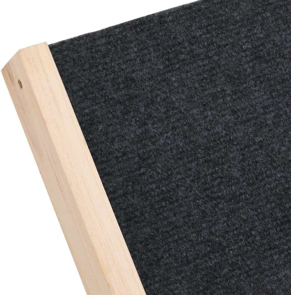 Grey Solid Fir Wood Dog Ramp Foldable 27.6 x 13.8 in with Anti-Slip Base, Adjustable Height for Pets Indoor Outdoor Use, Portable Pet Ramp for Beds Couches Vehicles, Durable