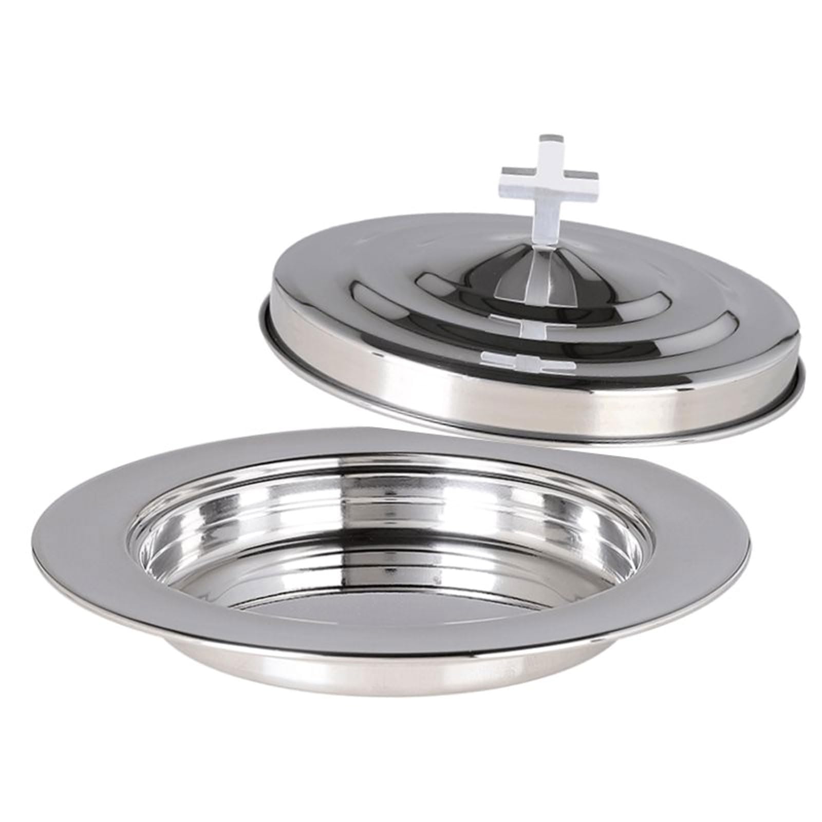Tsophreniq Space-Saving 304 Stainless Communion Tray Stackable Design with Lid, Ideal for Sacraments & Ceremonies Communion Wares