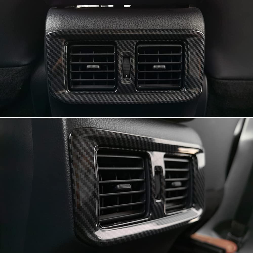 for Toyota RAV4 ABS Carbon Fiber Grain Rear Air Conditoner Outlet Vent Cover Panel Trim Cover for Toyota RAV4 2019 2020 2021 2022 Interior Accessories(1PC)