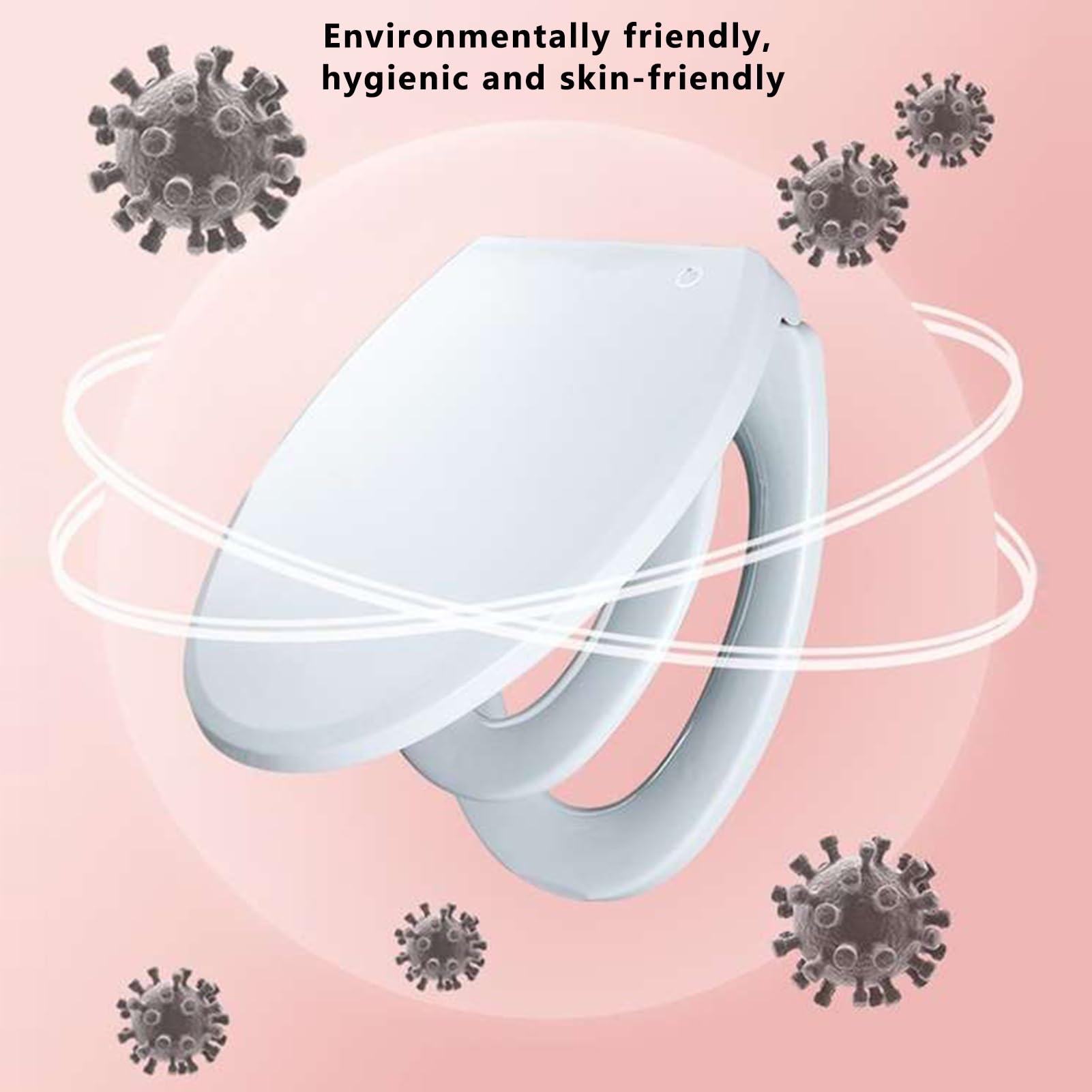 Funda alargada para asiento de inodoro 2 en 1, asiento de inodoro grueso con liberación rápida y fácil, duradera para uso comercial de baño familiar (blanco UType)