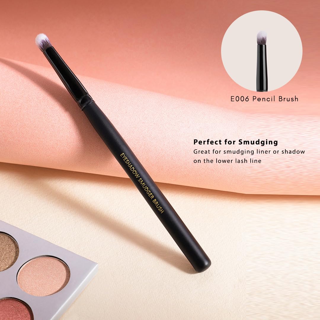Cuffs N Lashes Pencil Brush E006 | Precision Eye Makeup Brush for Smudging &Detailing | Ultra Soft Bristles | Professional Eye Brush | Handmade in India | Cruelty-Free - Image 2 thumbnail