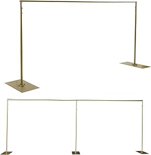 kunghei 10ft x 20ft Adjustable Telescopic Heavy Duty Portable Pipe and Drape Backdrop Stand, Photo Studio Background Curtain Frame Stand for Wedding Party Event Photography Exhibition Decoration