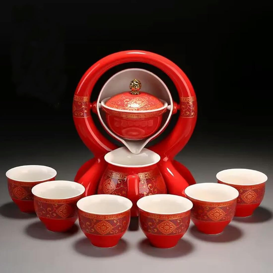 SERVEL High-end matcha set Semi-automatische Thee Set Chinese Stijl keramische Kungfu Theepot Woonkamer Kantoor Theemaker