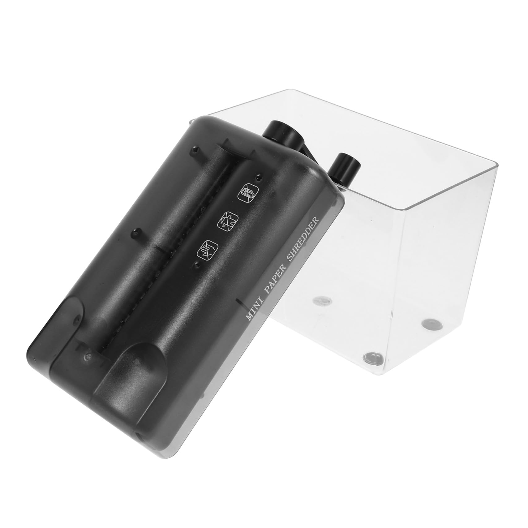 Destructeur Papier Manuel Compact Noir en Abs et Acier Inoxydable