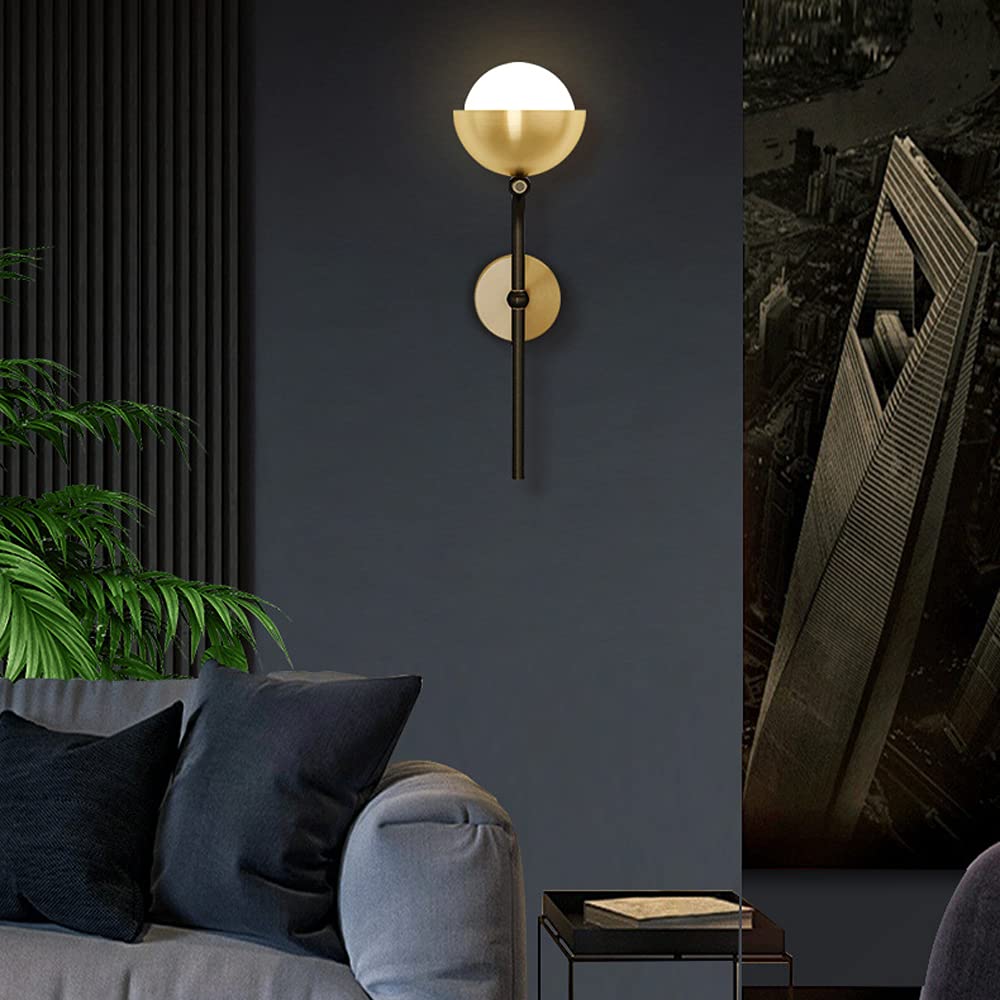 ZTCHSENZT Wall Sconces, Nordic Fashion Wall Lamp Simple Floodlight Interior Decor Lantern Wall Sconce Landscape Lamp Golden for Bedroom Bedside Reading Lightin,Black