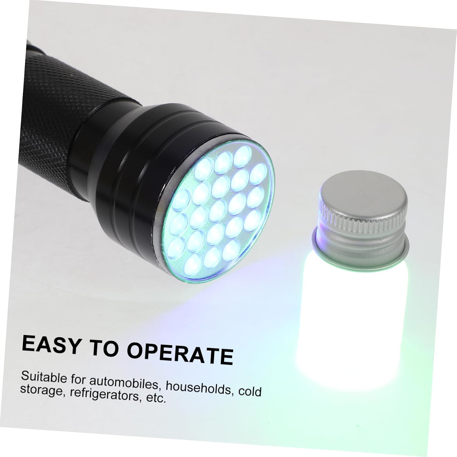 Ciieeo 1 Set Leak Detection Kit LED Detector Portable Tool Small Car Conditioner Conditioner Test Kit Leak Test Flashlight Stainless Steel Transparent