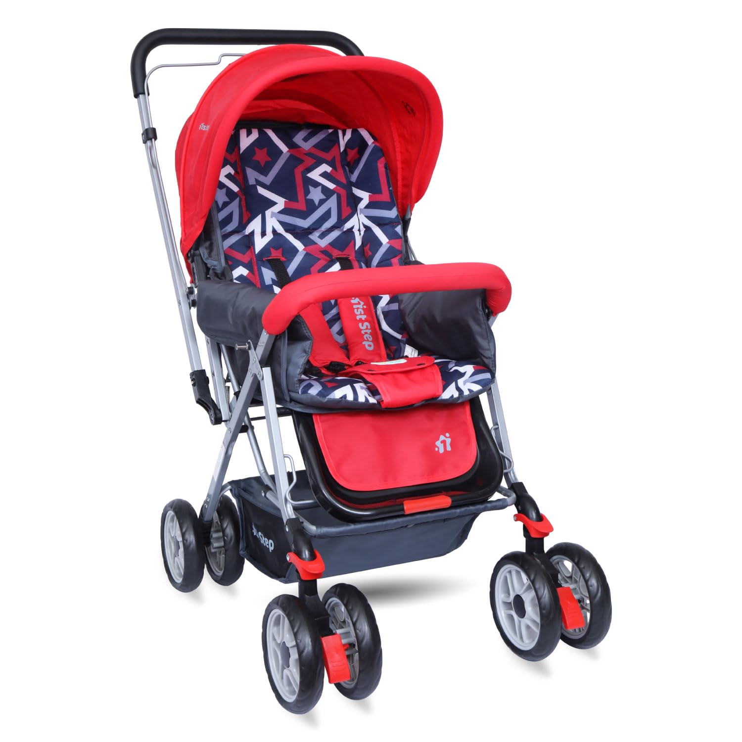 1st Step Yoyo Baby Stroller with 5 Point Safety Harness and Reversible Handlebar Stroller for Baby|360° Swivel Wheel|Large Storage Basket|Kids|Infants|New Born of 0 to 3 Years|Capacity 15kg (Maroon)-image-18