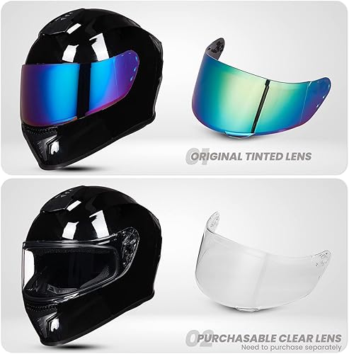 Miniatura 2 de Cascos integrales de motocicleta para adultos, hombres y mujeres DOT con visera tintada, modelo MD-813 para bicicleta de calle y carreras