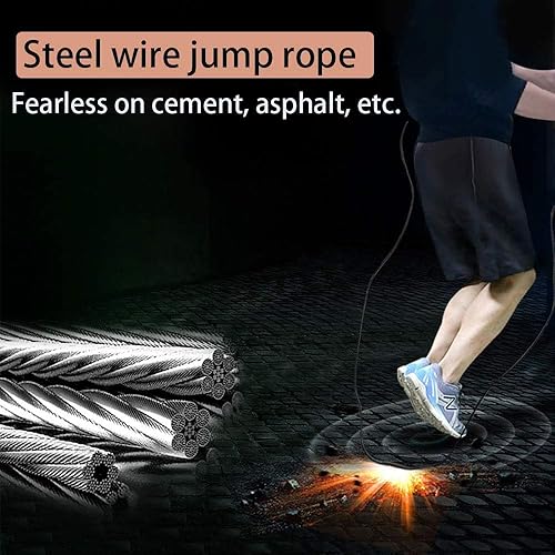 Miniatura 3 de Cuerda de saltar sin enredos con rodamientos de bolas, cable de cuerda de salto de velocidad rápida y asas de espuma viscoelástica de 6 pulgadas,