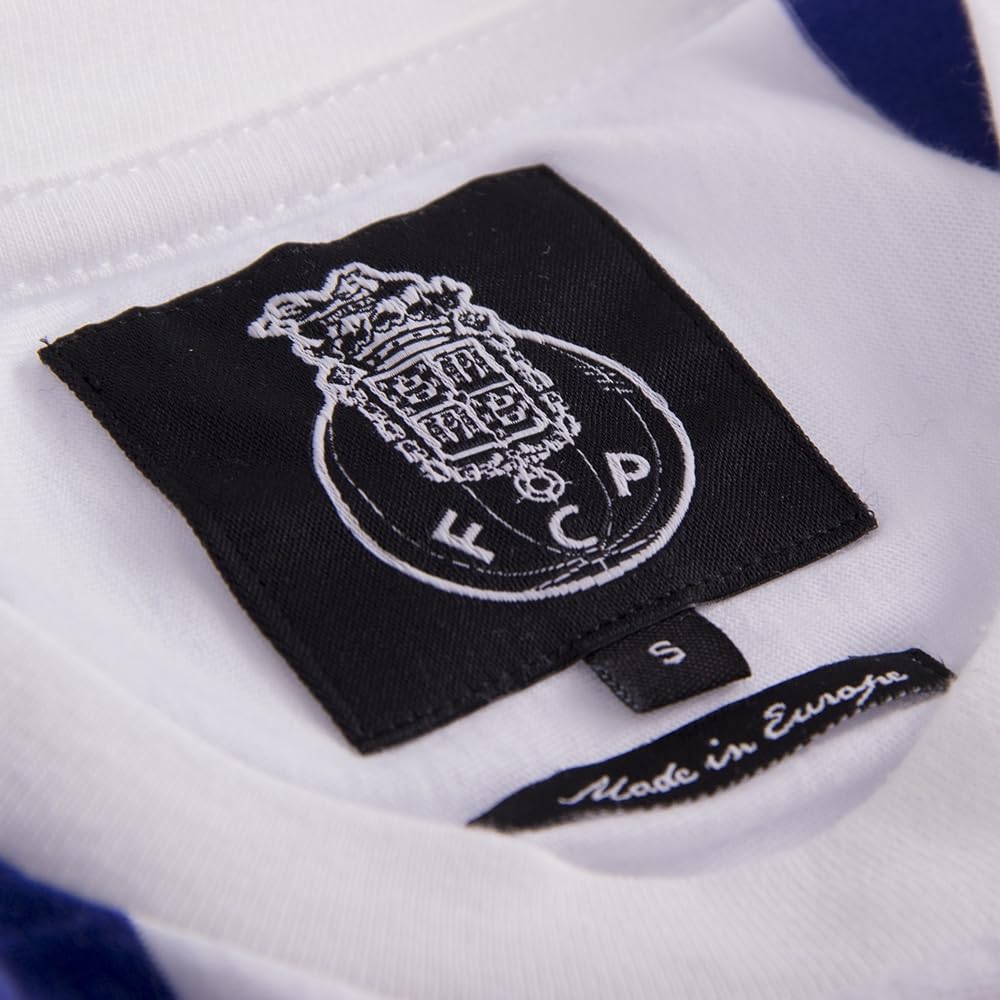 Copa - Camiseta - Hombre - FC Porto Retro - Manga Corta - Azul - Manga Corta - Blanco - 100% algodón