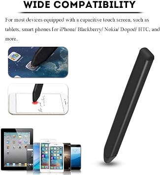 Universal Digital Pen for Capacitive Screen, High Sensitivity and Precision Capacitive Pen for for, Pen for Tablets Smartphones(Black)