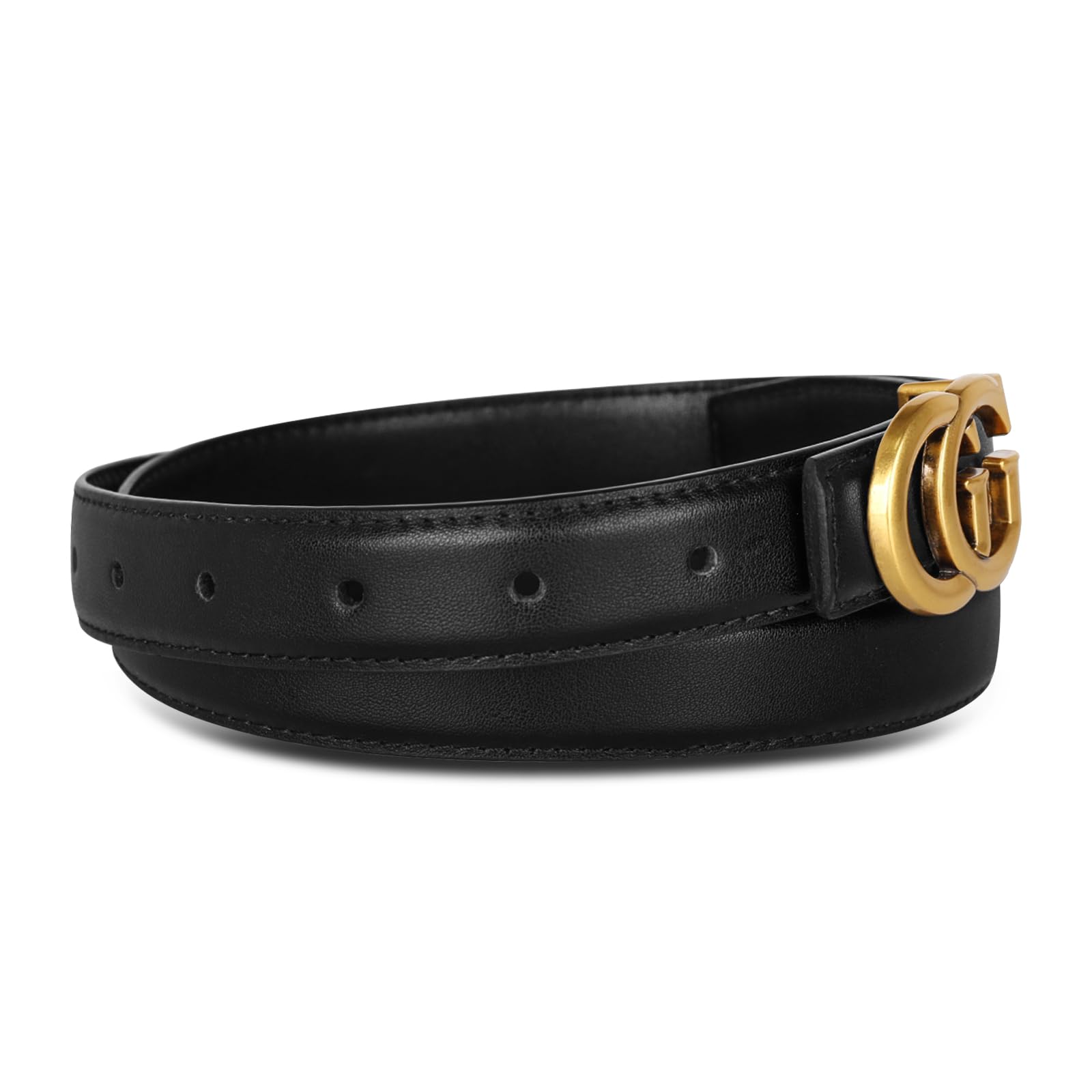 Women's Leather Belt with Buckle - Ideal for Dresses, Jeans, and Coats