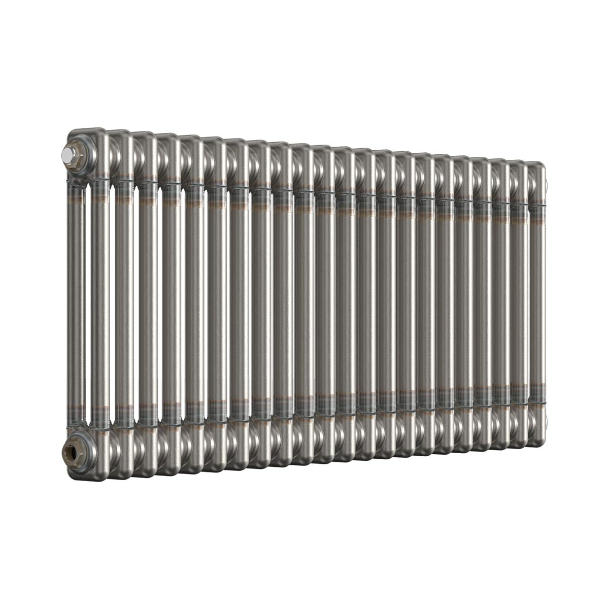 Lux Heat Bare Metal Lacquer Horizontal 2 Column Traditional Radiator 500mm (H) x 1010mm (W)