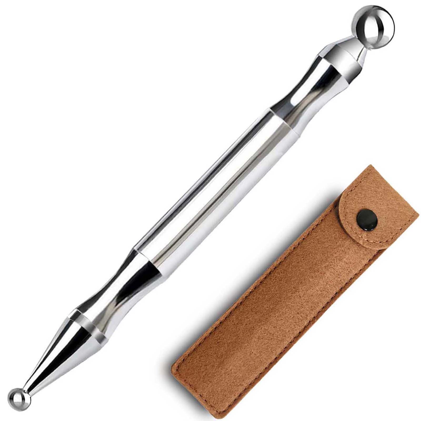BYYDDIY Stainless Steel Dual Head Facial Reflexology Tools Body Point Probe Pen Trigger Point Massager Tool for Deep
