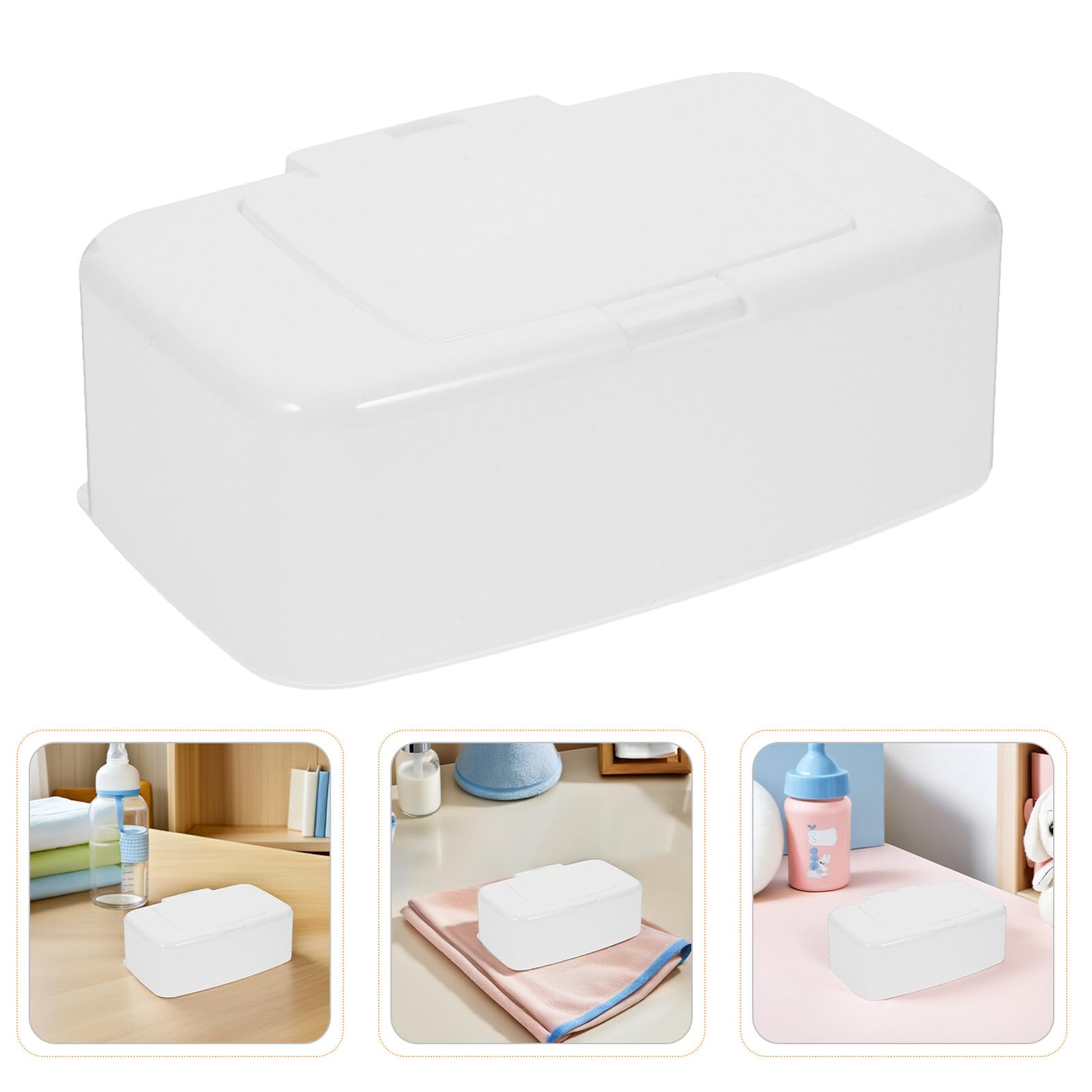 ERINGOGO Contenitore Piccolo per Salviette Umidificate con Coperchio Sigillante Set da 4 Pezzi, Dispenser Portatile Antiscivolo per Salviettine da Viaggio, Custodia Compatta per