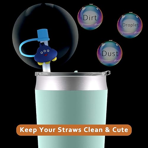 Miniatura 7 de 10 fundas de popote compatibles con vasos Stanley de 30 y 40 onzas, reutilizables, bonitas puntas de silicona para popotes, protectores de tapas