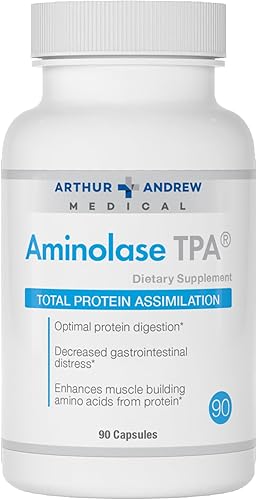 Arthur Andrew Medical - Aminolase TPA, asimilación total de proteínas, absorción óptima de proteínas y disminución de gases e hinchazón, vegano, sin