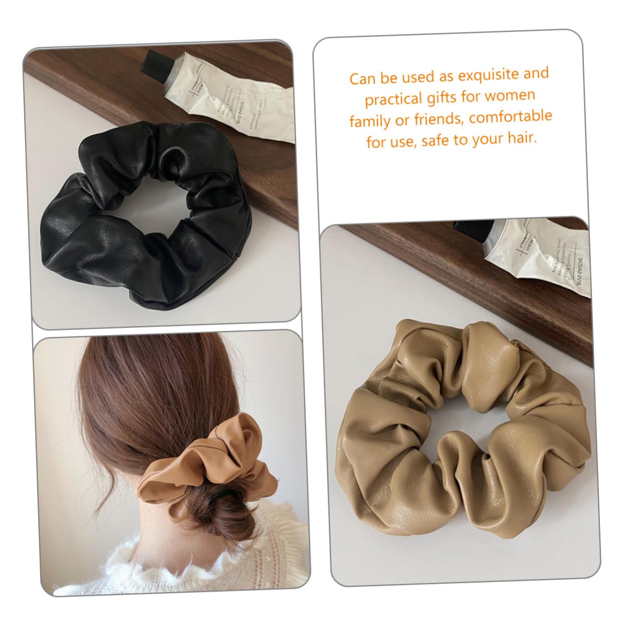 Healeved 12piezas Coleteros De Pu Para Niñas Accesorios De Pelo Elegantes y Chic Scrunchies De Colores Para Peinados De Moda