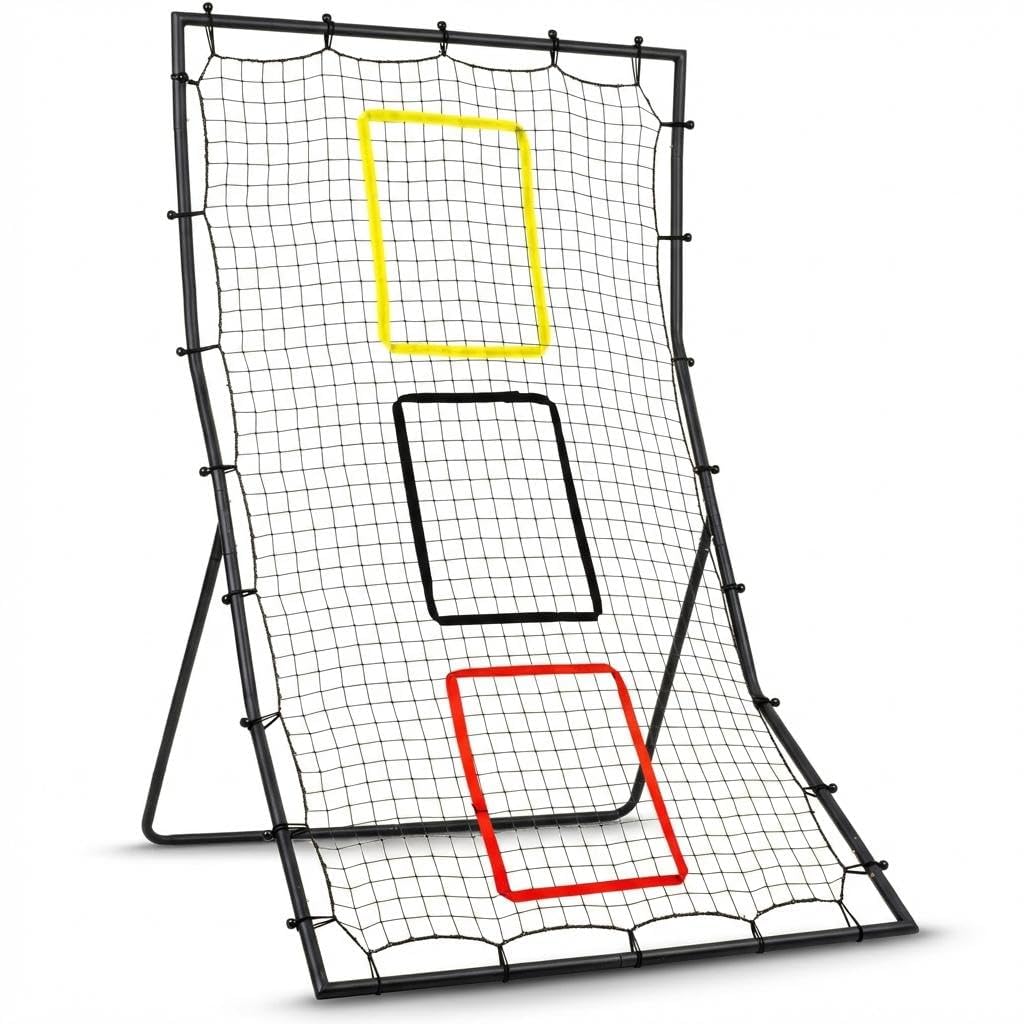 Baseball- Und Softball-Rückprallnetz 183 x 122 cm, Pitching- Und Fielding-Rebounder Mit 3 Zielzonen, Trainingsnetz Für Wurf-, Fang- Und Schlagtraining