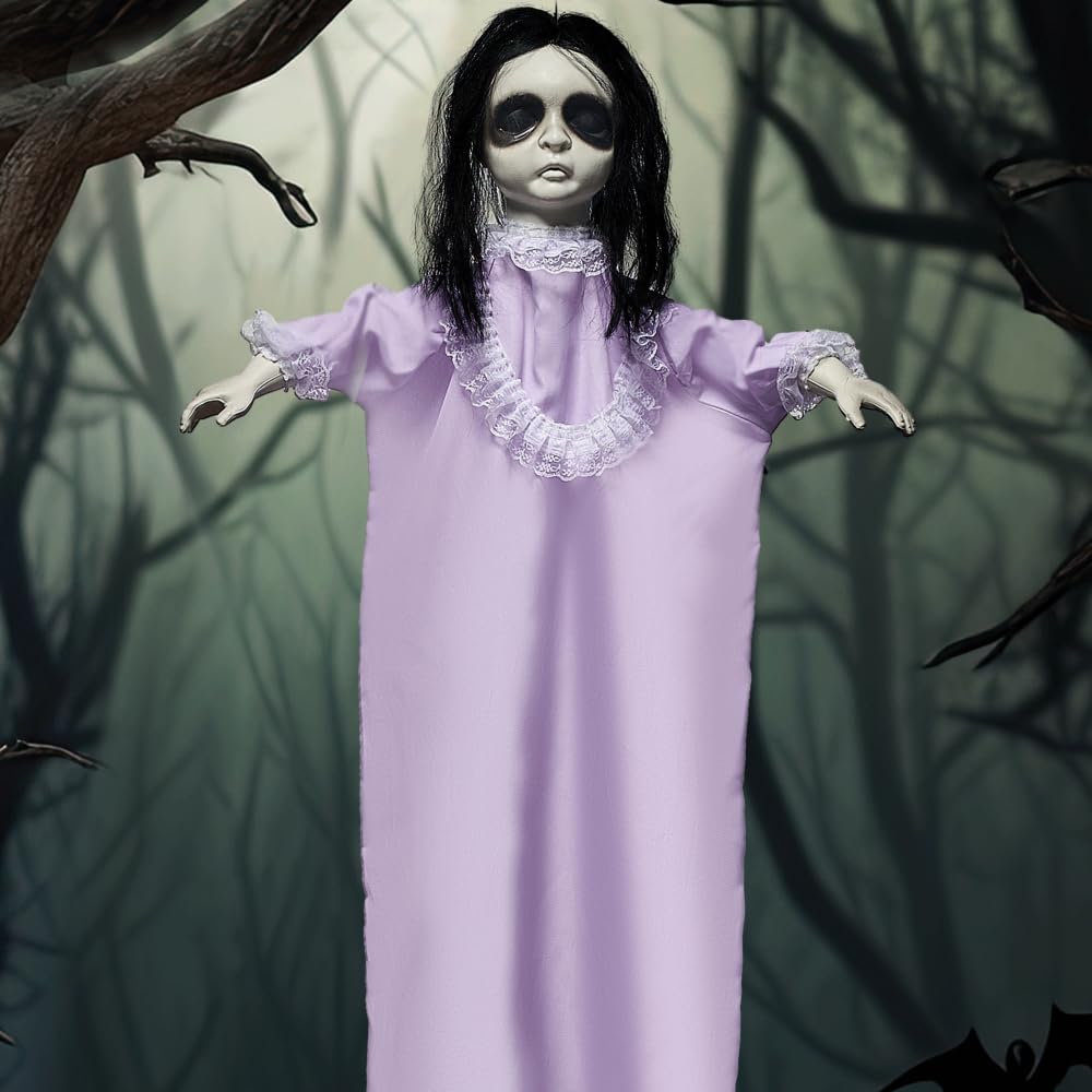 strapless open back dress GLD0314 Halloween Ghost Purple Tulle Girl's Dress  Amy yu garments  wholesale