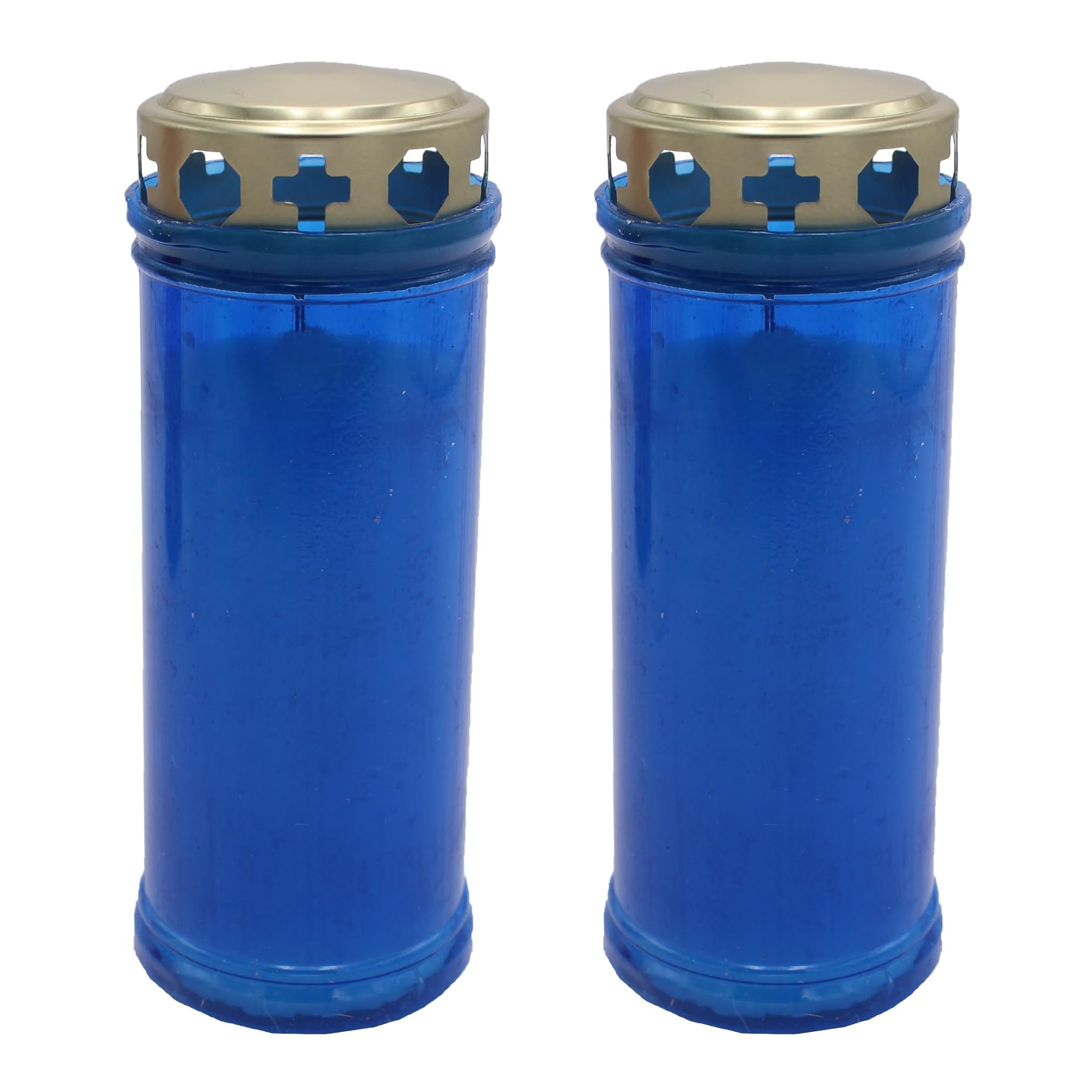 Widdle Gifts Blue 2 Pack - 16Cm Grave Candle | Windproof Mourning Light Memorial Graveside Memorial Cemetery Grave Graveyard Decoration - Approx 72 Hour Burn Time 5702
