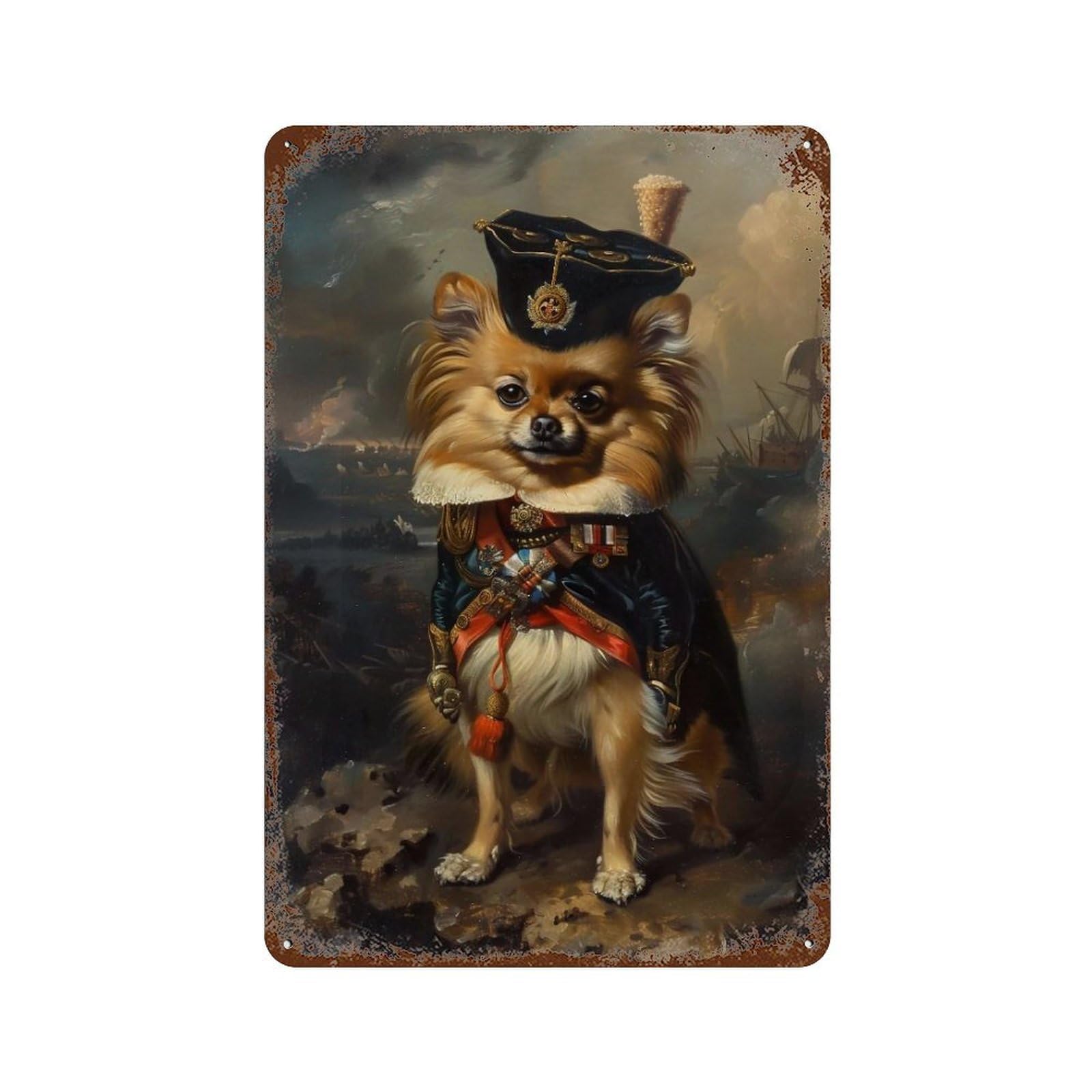 YHGERTKU Napoleon Pomeranian 04 Wall Retro Iron Vintage Art Metal Tin Sign Poster Modern Decor for Living Rooms30x20cm