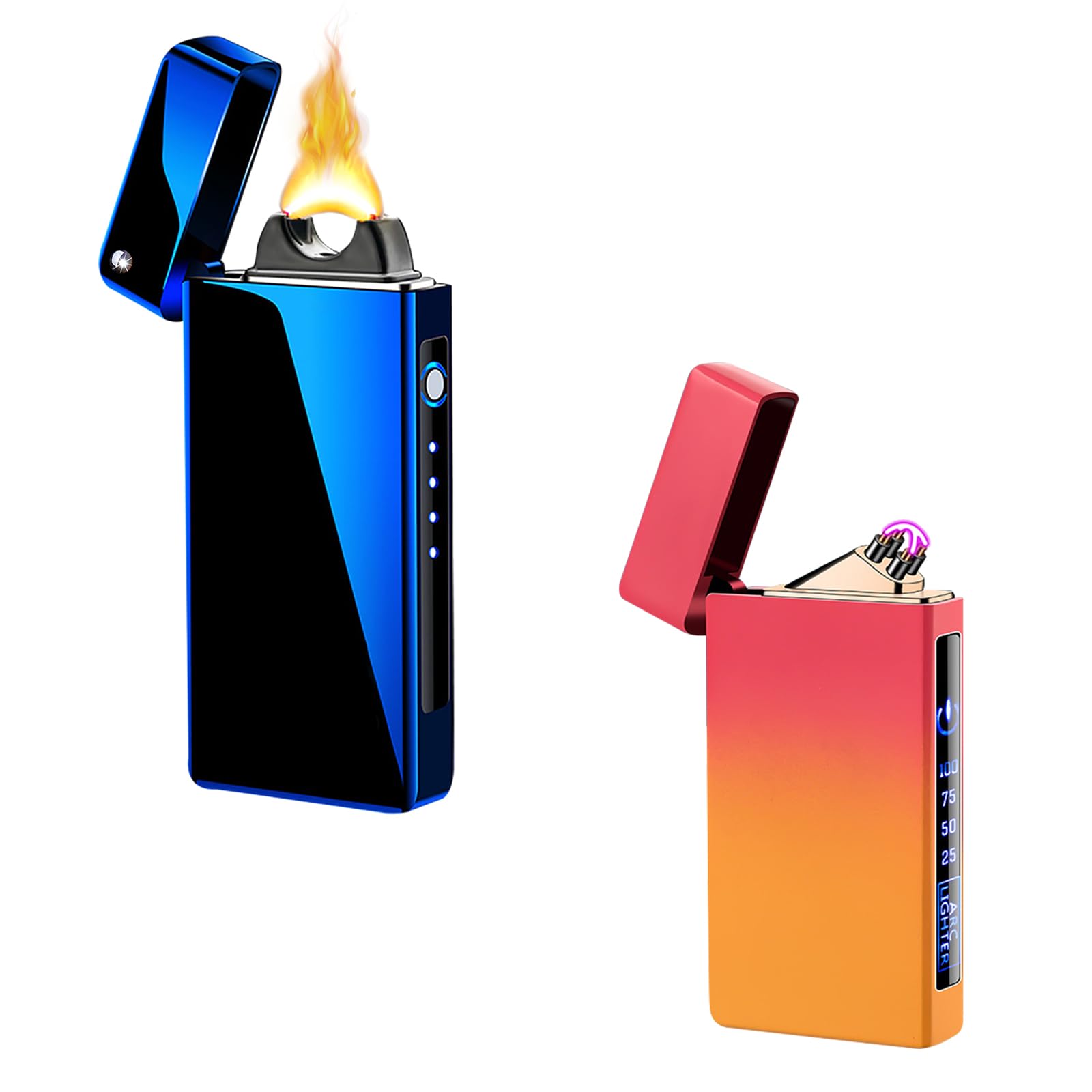 TIKIUKI Electric Lighters Plasma Dual Arc Lighter Flameless Windproof lighters Electronic Lighters with Smart chip Lighters for Candle,Incense Stick,Outdoor Camping