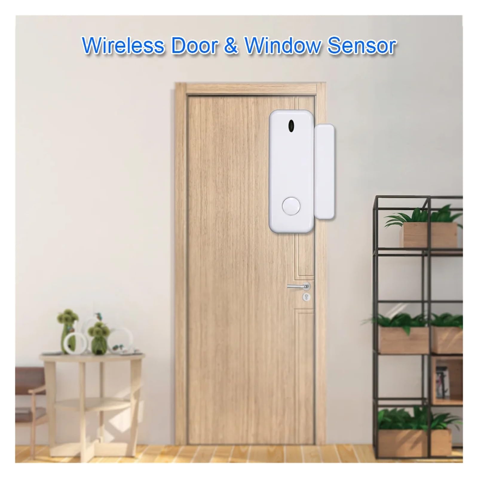 Sensor magnético de puerta, detector inalámbrico de ventanas for el hogar for de alarma, alertas de notificación de aplicaciones, seguridad familiar(6PCS)