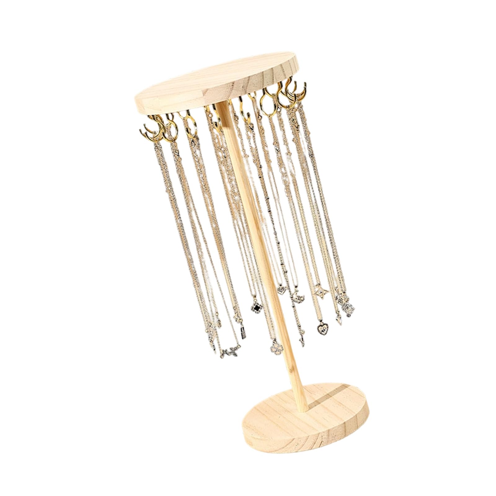 Zxfdsfdbnm Minimalist Wood Display Stand Loose Necklace Hanger for Necklaces Combining Functionality and Aesthetic Appeal Jewelry Display Holder