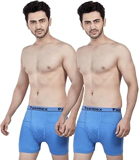 Poomex® Men's Cotton Trunks, Pack of 2 (Multicolor & Assorted) Price In India
