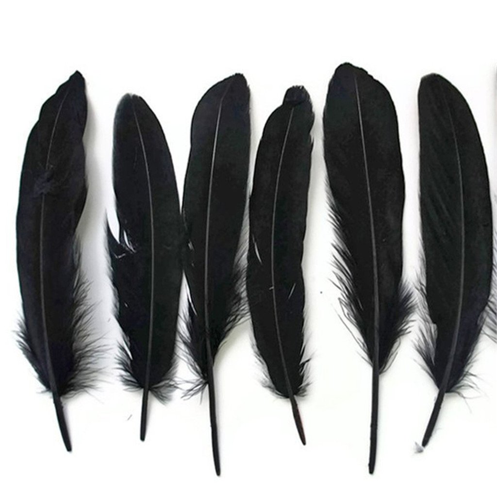 100 Piume D'Oca Reali - Lunghezza 15-22 Cm, Grigio, Per Costumi, Artigianato E Decorazioni - Foto 8