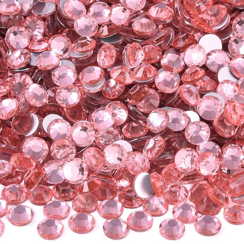 Image of 1440Pieces SS10 /2.7-2.9mm Flat Back Crystal Rhinestones Round Gems for Nail Art,Peach Pink