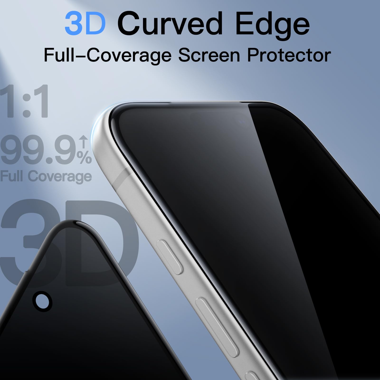 JETech 3D 9H+ Ochraniacz Ekranu Prywatności dla iPhone 17 Pro, 2 Sztuki | Pełne Pokrycie, Auto-Wyrównanie Instalacji, Szkło Hartowane, Anty Odcisk Palca, Przyjazne dla Etui
