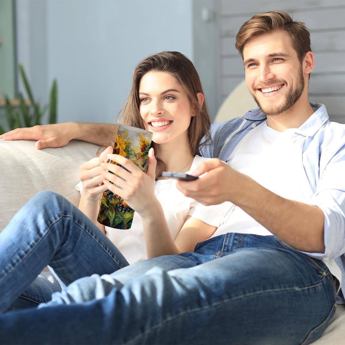 Sunflowers Butterfly 20 oz Skinny Tumbler Stainless Steel Slim Insulated Tumblers Straight Tumbler Cups Coffee Mug Thermal Travel Cup with Lid, Christmas Birthday Sunflower Gifts for Women Bestie - Image 5