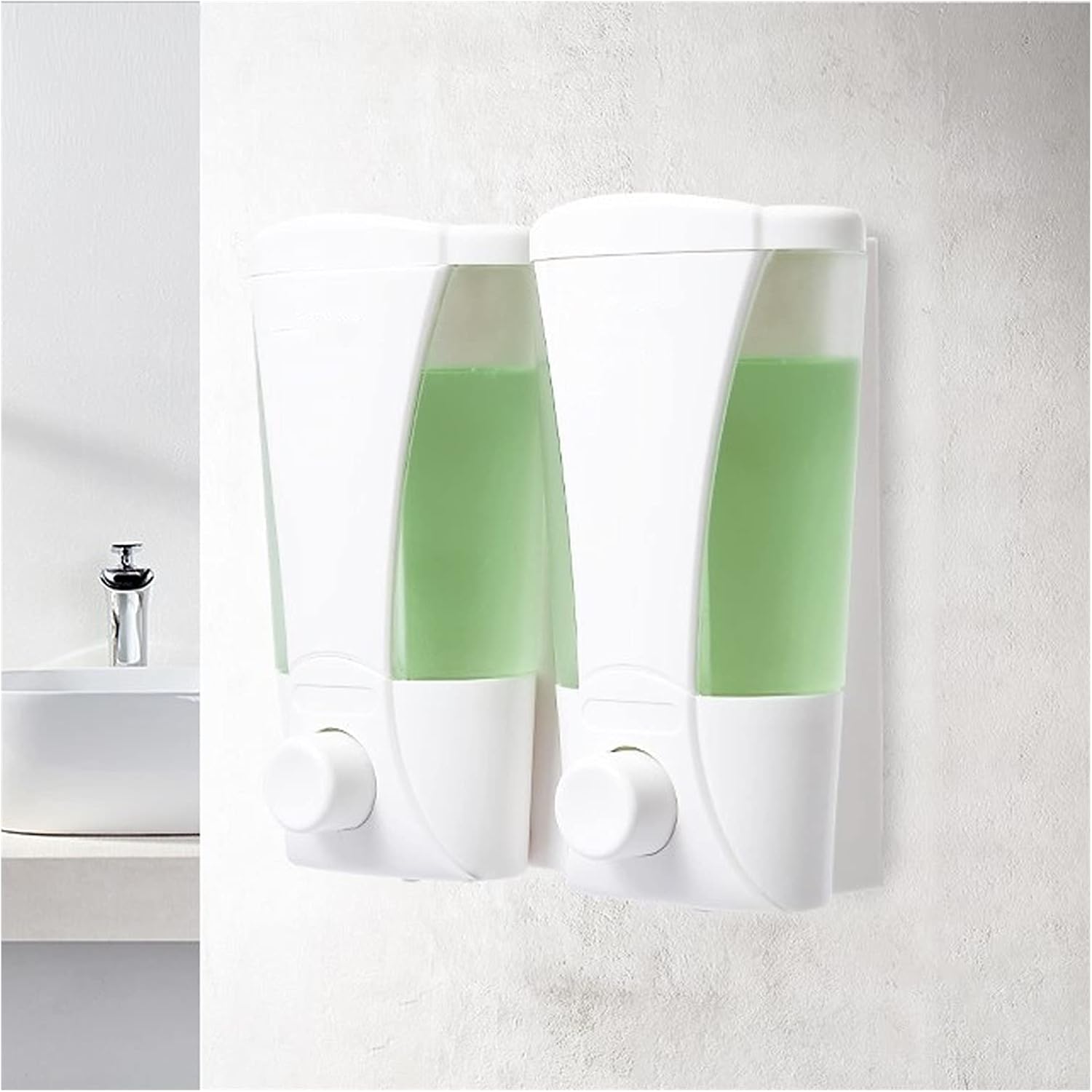 Soap Dispenser Single-Head and Double-Head Soap Dispensers (White and Chrome) Kitchen Toilet Liquid Box, Installation with Holes Liquid soap Dispenser (Color : C)