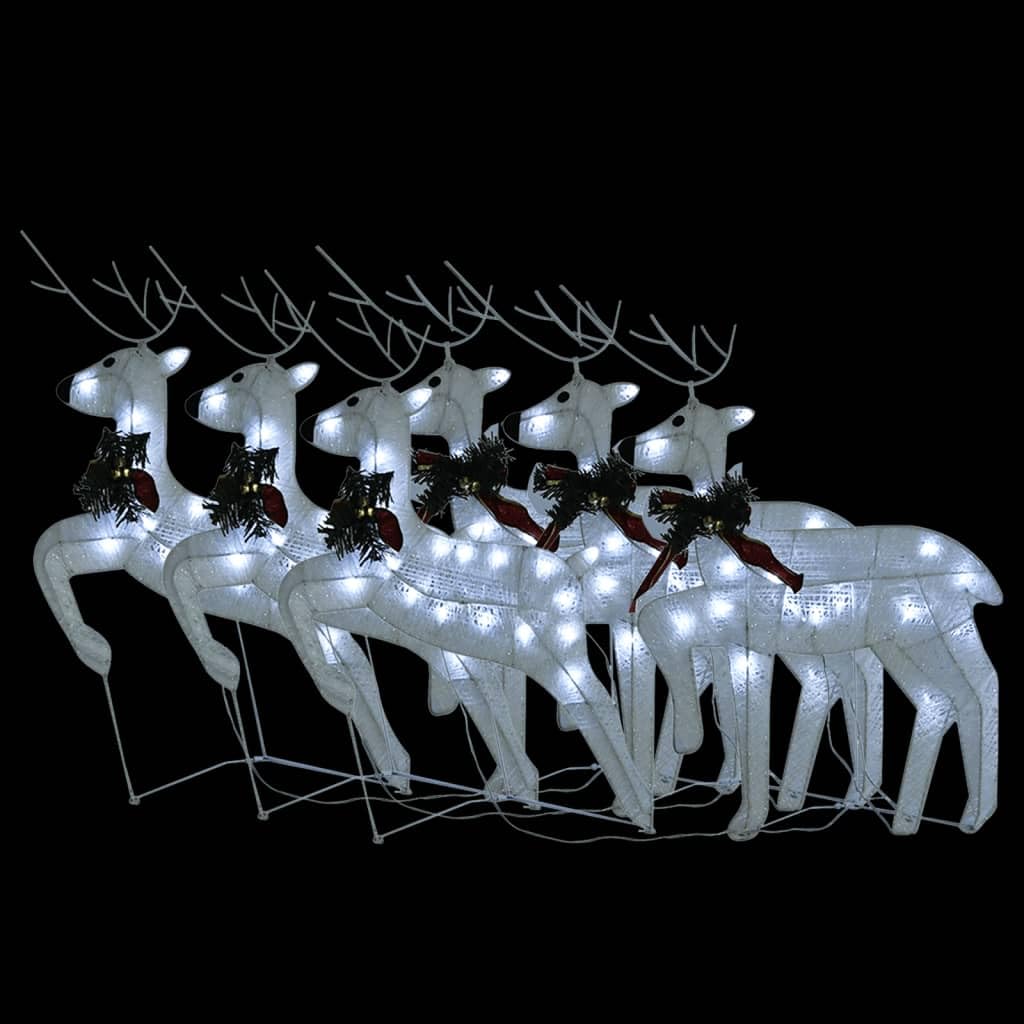 vidaXL LED-Rentiere 6 STK. Weiß 120 LEDs