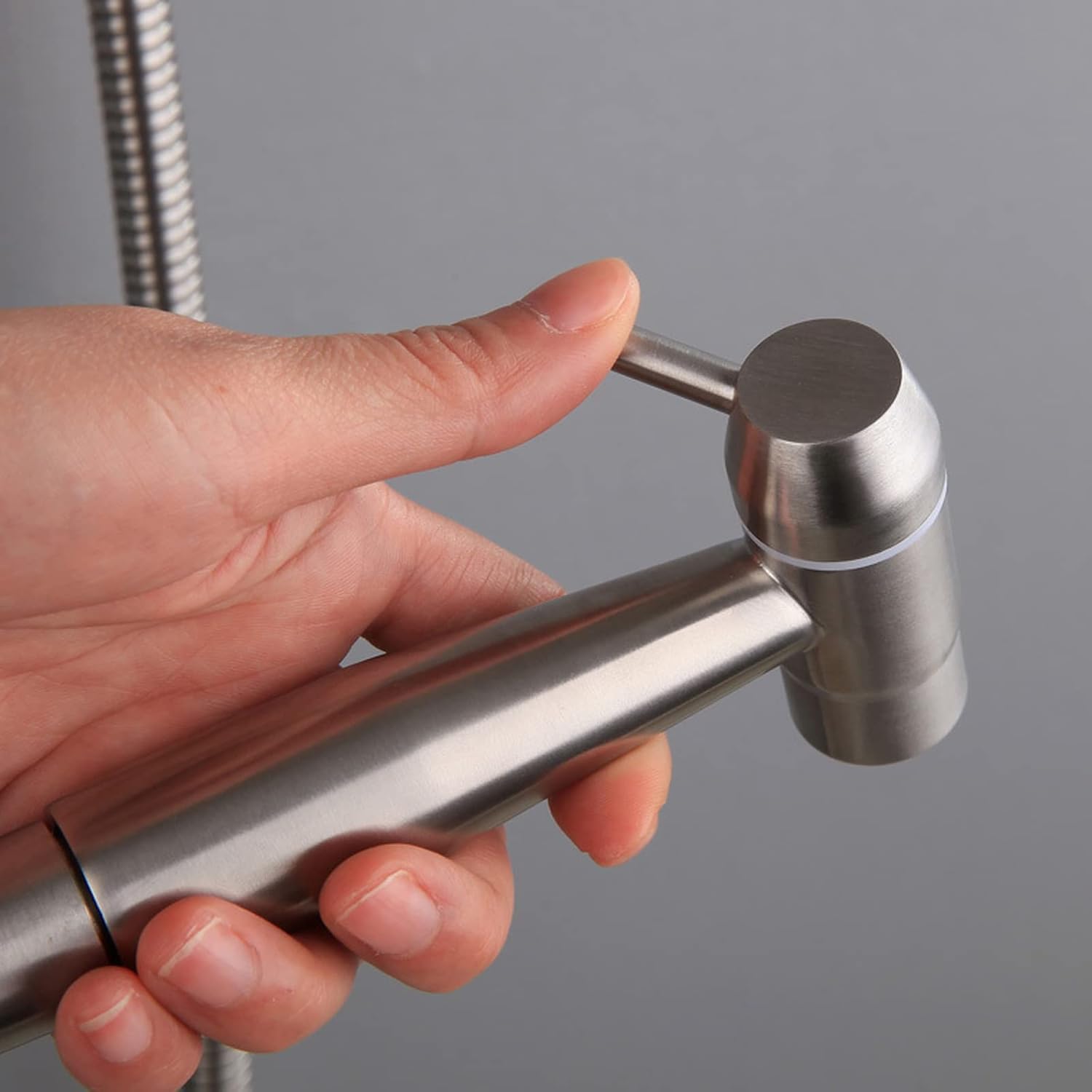 Handheld Bidet Sprayer for Toilet, Cloth Diaper Toilet Sprayer Bidet Attachment with Hose, Stainless Steel Brushed Nickel Shower Sprayer, Wall Mounted