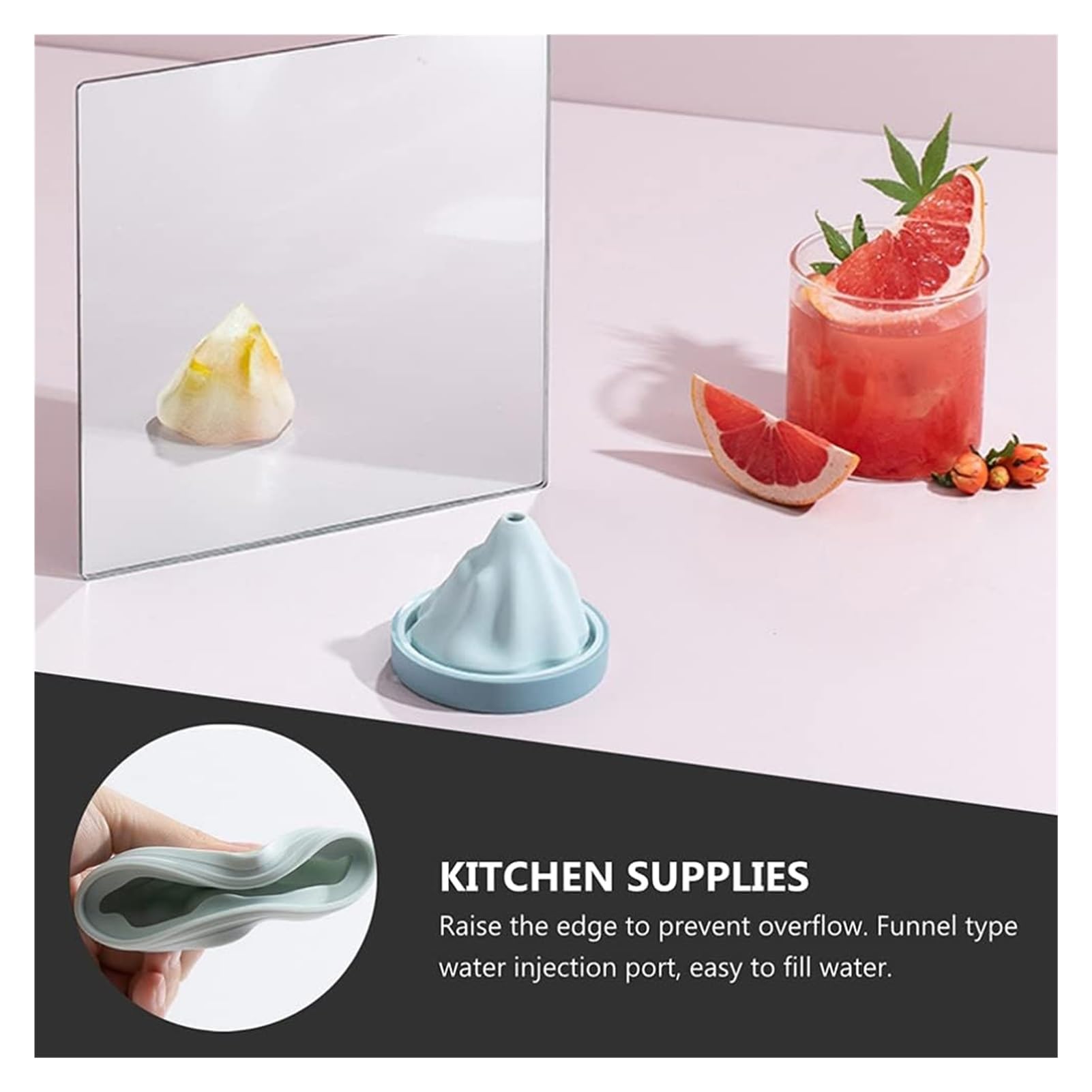 Set di 2 stampi per cubetti di ghiaccio in silicone, stampo