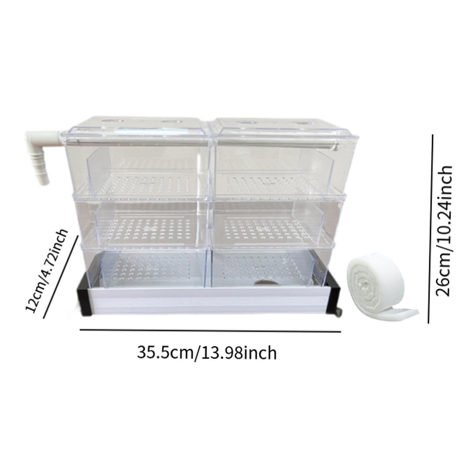predolo Aquarium Aufhängbarer Kasten mit Mehrlagiger Reinigung Leise Arbeitendes Filtrationssystem aus PP für Fischbecken für Schildkröten- Und, 6 Kisten