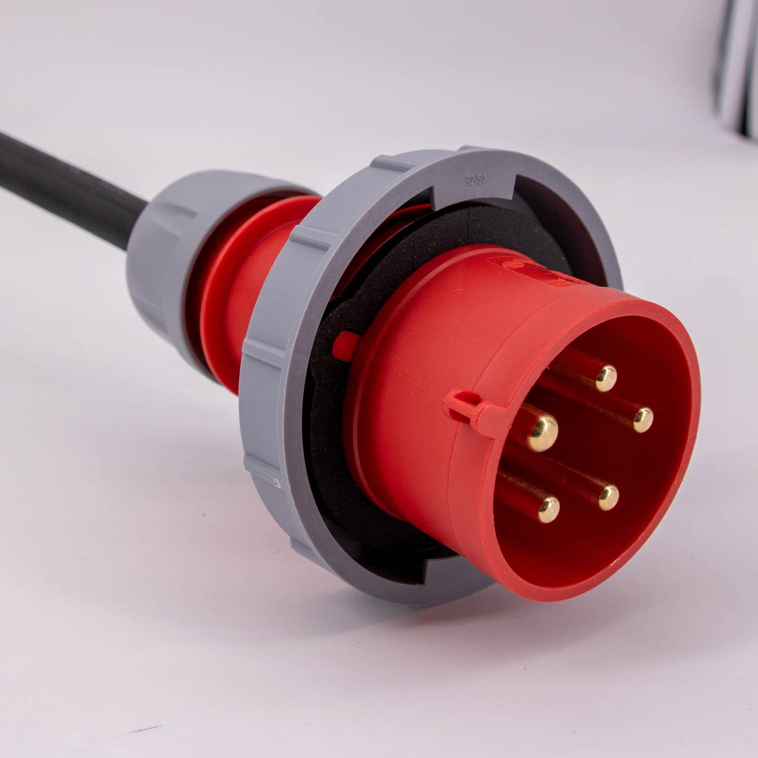 32A MID geeicht - Digital Stromzähler Zwischenstecker Box 400V / 32A CEE-Stecker Und Kupplung (PCE). Wattmeter Energiezähler Zwischenzähler Starkstromzähler. Assembled in Germany (IP65)