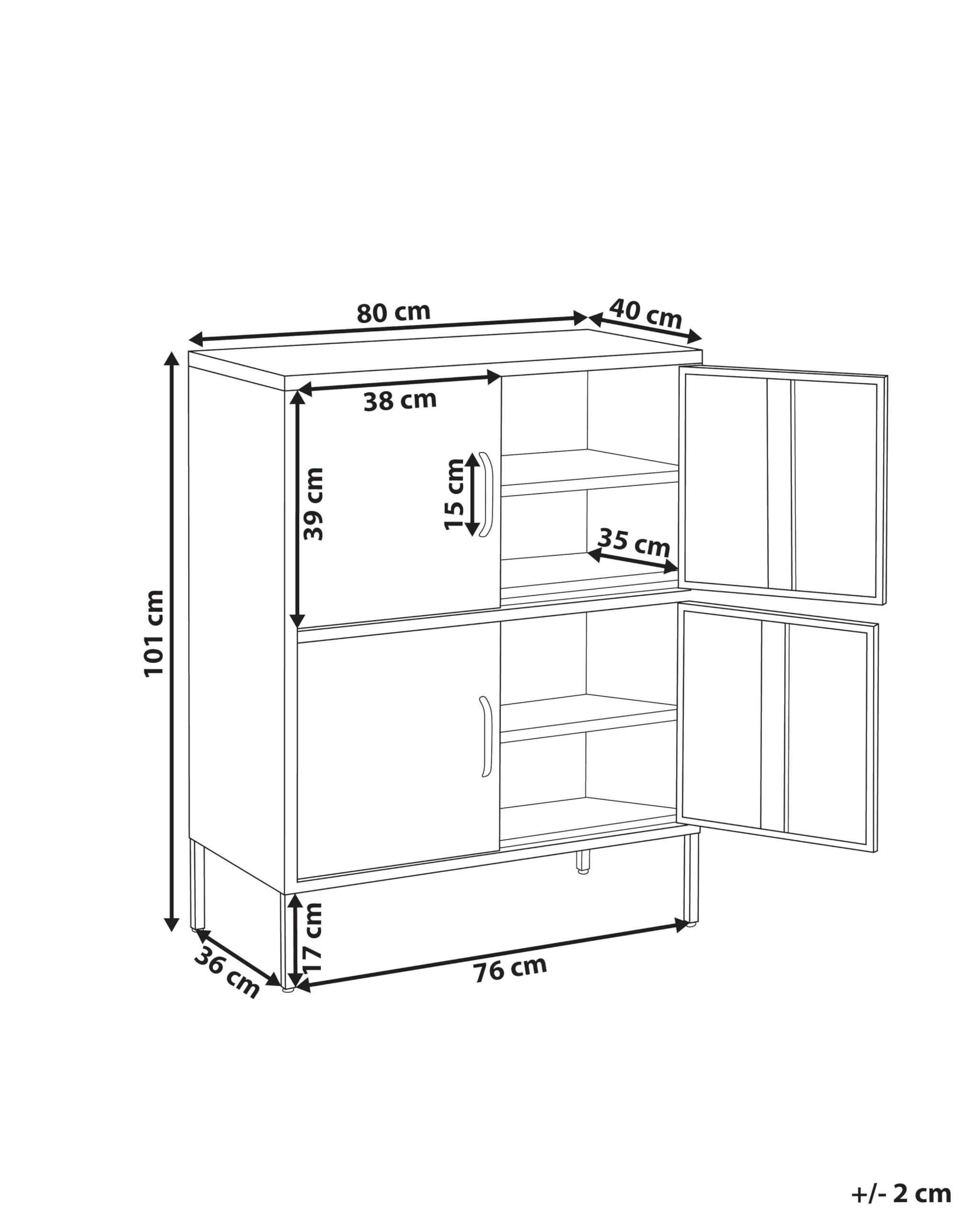 Beliani Armoire de Rangement Buffet Métallique à 4 Portes pour Bureau à Domicile Vert Menthe Holbeck